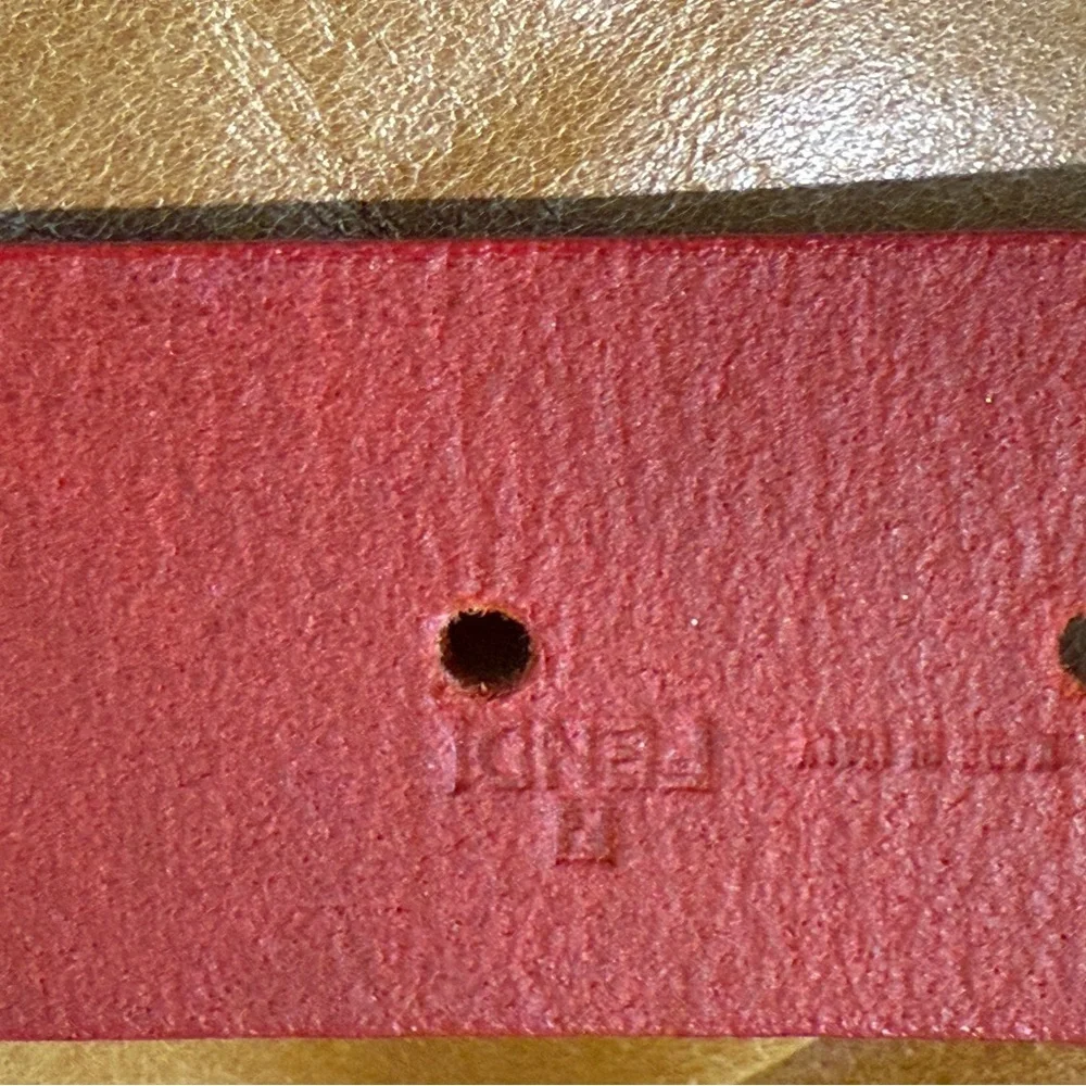 Fendi Red with  Silvertone accents Vintage 1990's belt EUC